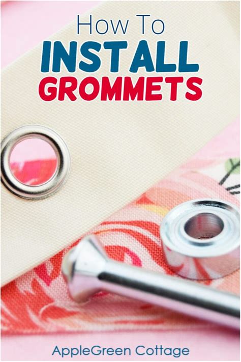 how to put metal holes in fabric|inserting grommets into fabric.